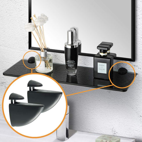 Alise 2 Pcs Adjustable Brackets Board/Glass Floating Shelf Brackets Wall Mount Shelves Support Holder Accessories,BL007B-2P Black Finish...