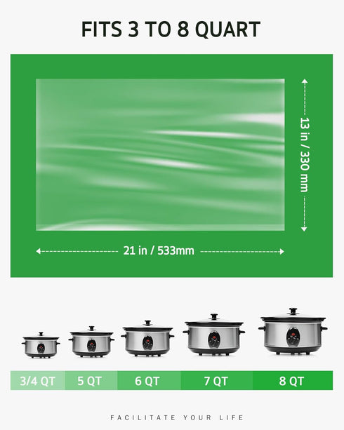 Syntus Slow Cooker Liners, 30 Count Cooking Bags Large Size Disposable Pot Liners Plastic Bags, Fit 3QT to 8QT for Slow Cooker Cooking Trays, 13"x...