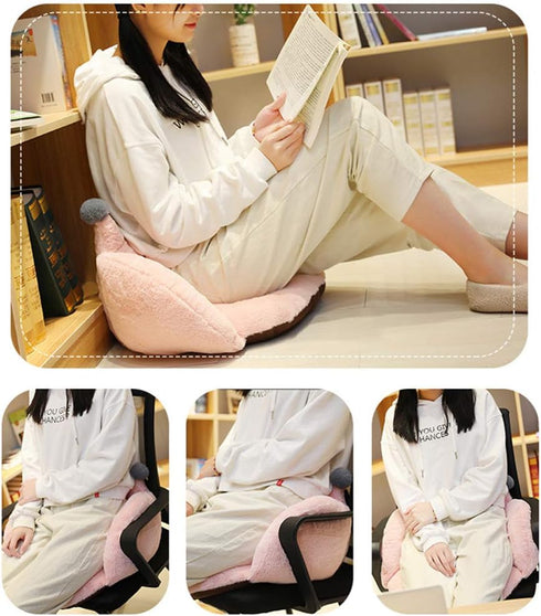 Holiberty Cute Crown Chair Cushion - Foam Stuffed Desk Seat Pad for Waist Support and Backrest - Warm Comfort Plush Pillow for Winter, Girls Dorm,...