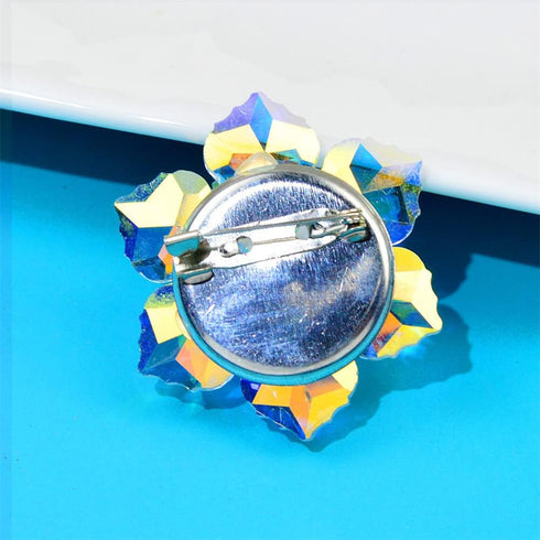 Shining Crystal Flower Brooch For Women Handmade Lapel Pin Jackets Clothes Badge Party Accessories Jewelry Gifts for Bridal Women Girl...