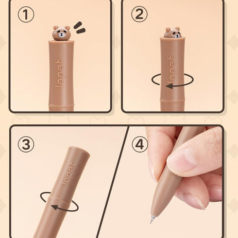 4 Pcs Cute Gel Pens Cute Bear Black Ink Pens 0.5mm Fine Point Smooth Writing Pens Office School Supplies Women Girls Boys Men (4Pcs Bear)...