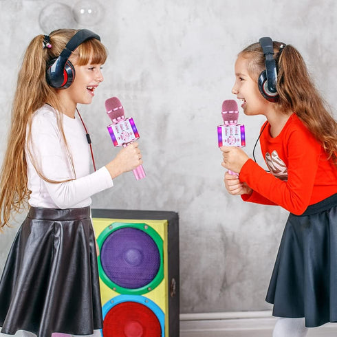 Amazmic Toys for girls, Kids Karaoke Microphone Toddler Microphone for kids with Lights, Birthday Gift for Girls, Boys Toy Age 3 4 5 6 7 8+(Light ...