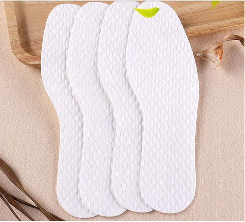 10Pairs(Non-Sticky) White Disposable Breathable Slim Barefoot Insoles Natural Sweat Insoles Feet Solution Treatment Shoe Insert Pads for Walking J...