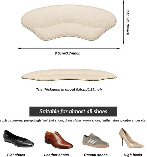 Heel Grips Liner,Heel Protectors for Shoes,Heel Cushions for Heel Pain Relief,Heel Pads for Shoes That are Too Big,Heel Lnserts for Womens, Mens (...