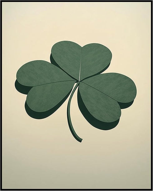 Posterizer 1 pcs-minimalist four-leaf clover sweet design poster 3-Floral & Botanical Art- Gift for Men Women Entrepreneur Teens -Chic Home Decor-...