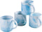 Yundu 12oz Blue Marble Ceramics Coffee Mug Set of 4, Drinking Cups Set, Stackable Latte Mugs with Handle, Microwave and Dishware Safe Cup for kitc...