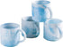 Yundu 12oz Blue Marble Ceramics Coffee Mug Set of 4, Drinking Cups Set, Stackable Latte Mugs with Handle, Microwave and Dishware Safe Cup for kitc...