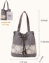 Women Printing Canvas Shoulder Bag Casual Hand Bags Purse Retro Tote Bags...