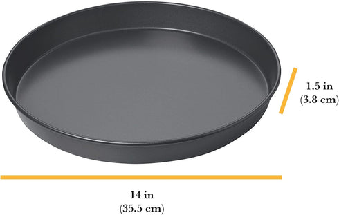 Chicago Metallic 14-Inch Deep Dish Pizza Pan, Nonstick Carbon Steel Bakeware for Chicago-Style Pizza, Cookie Cakes, Thick Crust Pizzas, and More...