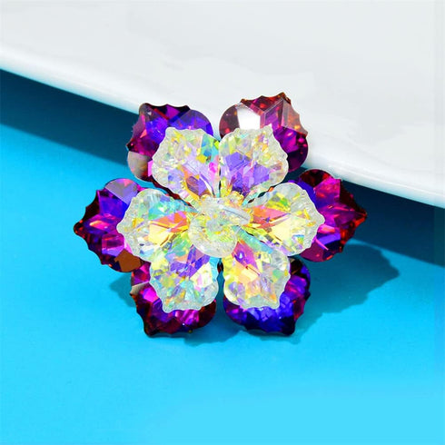 Shining Crystal Flower Brooch For Women Handmade Lapel Pin Jackets Clothes Badge Party Accessories Jewelry Gifts for Bridal Women Girl...