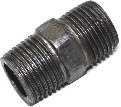 LONG TAO 10PCS 1/2" x 1.5" Black Malleable Steel Nipples Fitting Industrial Piping Plumbing Supplies Thread Pipe Nipple Adapter Fittings...