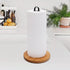 Wood Paper Towel Holder, Black Paper Towel Holder Countertop, Kitchen Towel Holder Free-Standing with Non-Slip Wooden Base...