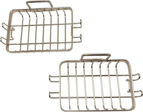 White Silver Soap Dish for Shower 2 Pack, Suction Cup Square Shower Soap Holder - 304 Stainless Steel Black Soap Saver - Comfortable Essential for...