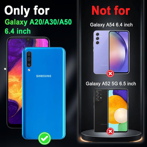 Miqala for Galaxy A20/A30/A50 Case,Shiny in The Dark Three Layer Heavy Duty Shockproof Hard Plastic Bumper +Soft Silicone Rubber Protective Case f...