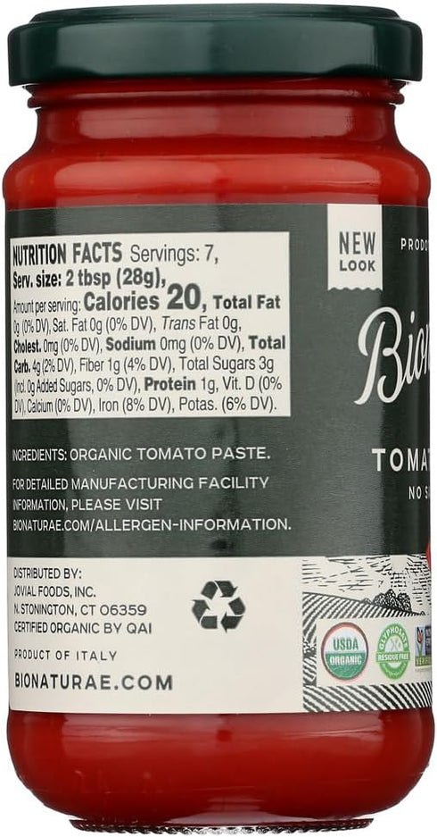 Bionaturae Organic Tomato Paste -- 7 oz - 2 pc...