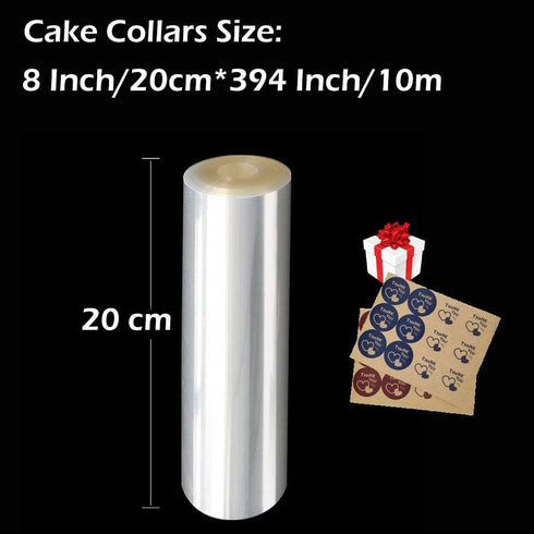 Cake Collars 8 x 394inch Acetate Rolls Clear Cake Strips Transparent Mousse Cake Collar Acetate Sheet for Baking, Surrounding Edge Decorating + Bo...