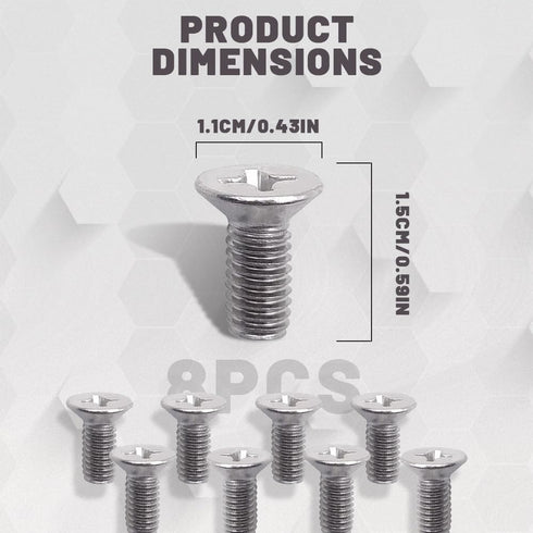 8pcs Stainless Steel Brake Disc Rotor Screws, Car Brake Disc Rotor Screws, 93600-06014-0H Disc Brake Caliper Tool Set for Front and Rear Compatibl...