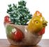 Cute Animal Shaped Planter Flower Pot Chicken Shape Small Succulent pots with Drainage Ceramic Animal Planter, Indoor Plant Container Planter with...