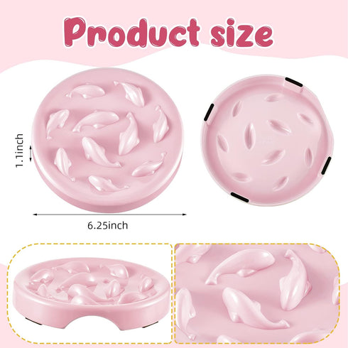 2 Pcs Cat Slow Feeder Bowl Pet Feeder Wet Food Slow Feed Raised Dish Healthy Eating Diet Fun Interactive Feeding Bowls for Cats and Dogs Dishwashe...