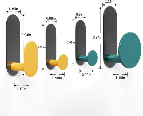Adhesive Towel Hooks – Strong, No-Drill Hanging Coat Hooks perfect for holding robes, sponges, and loofahs in bathrooms, kitchens, and homes; brus...