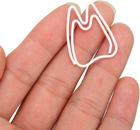 Tooth Paper Clips, 100pcs White Tooth Paper Clips Bookmarks Cute Paper Clips Small Paperclips for Office School Paper Files Organizing...