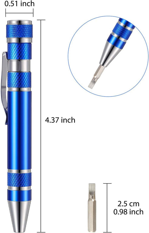 Mudder Pen Screwdriver Gifts Multitool Handy Tool 8 in 1 Magnetic Pocket Screwdriver Multi Precision Function for Mini Gadgets Repair(4 Pieces)...