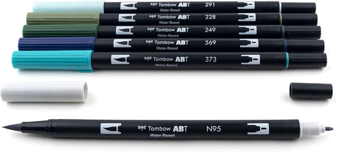 Tombow 56227 Dual Brush Pen Art Markers, Wonderland, 6-Pack. Blendable, Brush and Fine Tip Markers, Portrait, 1 Count (Pack of 6)...