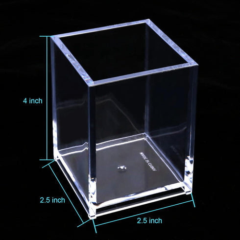 Acrylic Pen Holder, 3 Pcs Clear Pencil Holders for Desk, Makeup Brush Holder Cup Organizer, Stationery Storage Desktop Accessories for Office Scho...