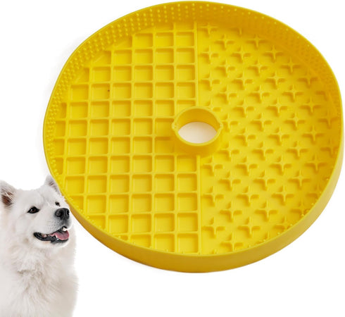 Insert, Dog Bowl Slow Feeder Accessories, Transform Your Lick Bowl to Slow Feeder Insert Dog Bowl, 6 Cups 9.8 Inch Yellow...