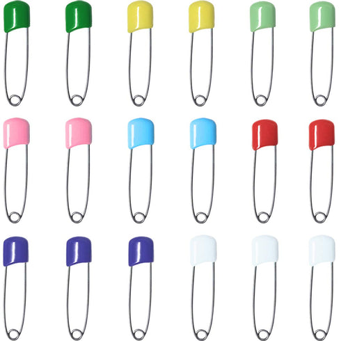 50 Pcs Diaper Pins, Plastic Head Safety Pin with Safe Locking Closures (Colorful)...