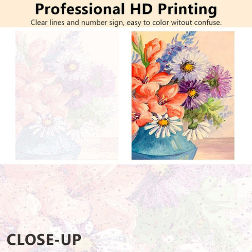 TUMOVO Paint by Numbers Kit for Adults Flowers, Oil Painting Style DIY Paint by Numbers for Adults Acrylic Paint, Floral Plant Paint by Numbers Ki...