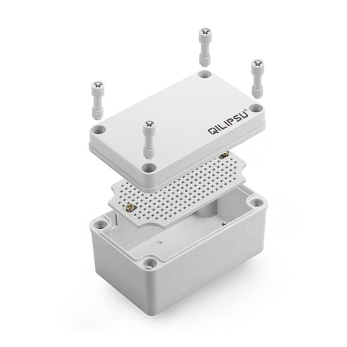 QILIPSU Junction Box with Mounting Plate 110x80x70mm, ABS Plastic DIY Electrical Project Case IP67 Waterproof Dustproof Enclosure Grey (4.3"x3.1"x...