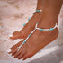Boho Anklet Chain Turquoise Barefoot Sandals Beaded Foot Ankle Chain Beach Toe Ring Foot Chain for Women(2PCS)...