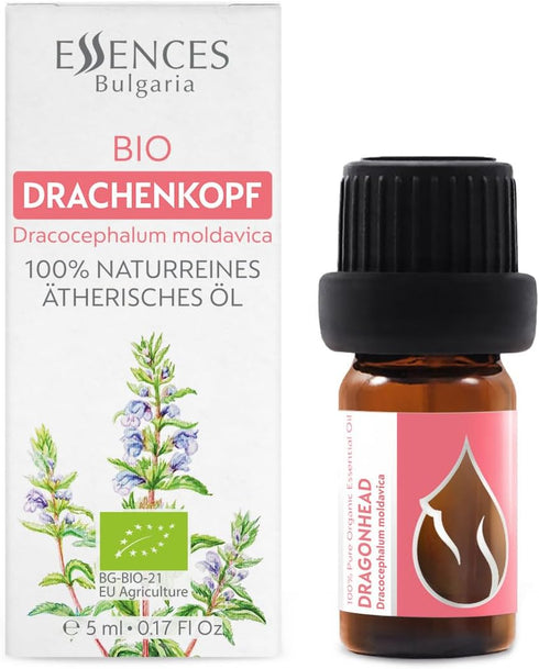 Essences Bulgaria Organic Moldavian Dragonhead Essential Oil 1/6 Fl Oz | 5ml | Dracocephalum Moldavica | 100% Pure and Natural | Undiluted | Thera...