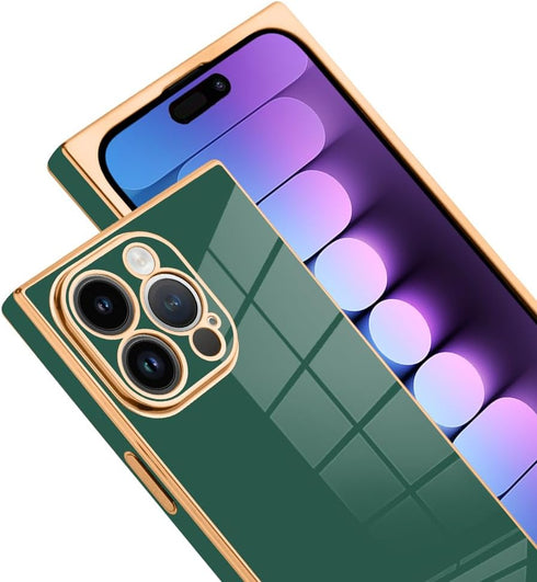 SAKUULO for iPhone 13 Pro Case Cute Plating Gold Case for Women Girls Soft TPU Shockproof Raised Full Camera Protection Electroplate Bumper Cover ...