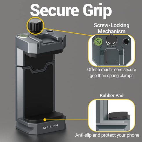 Aluminum Phone Mount for Tripod, Adjustable Phone Tripod Mount with Cold Shoe & Arca Swiss Quick Release Plate,Universal Adjustable Clamp Suitable...