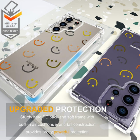 Case for S24 Ultra Case for Women Cute Phone Case Clear Design, Compatible with Samsung Galaxy S24 Ultra Case Transparent Cool Kawaii Protective,S...