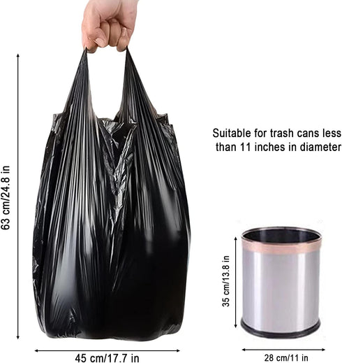 Small Trash Bags, Strong Black Garbage Bags, Unscented Thicken Bin Liner Suitable for Bedroom Home Kitchen 6 Gallon 120 Count...