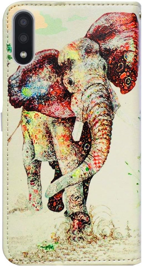 Case for Galaxy A01, Elephant Pattern Leather Flip Case Wallet Cover with Card Slot Holder Kickstand for Samsung Galaxy A01...