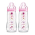 MAM Easy Active Baby Bottles 11oz, Fast Flow Skinsoft Silicone Nipple with Wide Neck Ergonomic Design, Easy to Hold, BPA-Free, Bottles with Leak-P...