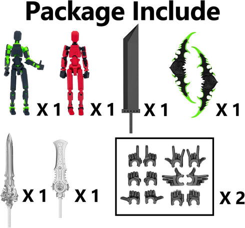 (Assembly Completed) T13 Action Figure Set, Titan 13 Robot Action Figure 3D Printed robo 13 Action Figure Articulated, Dummy 13 Lucky 13 Gift for ...
