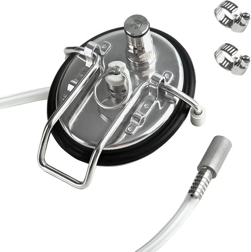 Corny Carbonation Keg Lid, Cornelius Soda Keg Lids for Quick Forced Carbonation, Ball Lock Keg Lid with Diffusion Stone, Pressure Relief Valve, Cl...