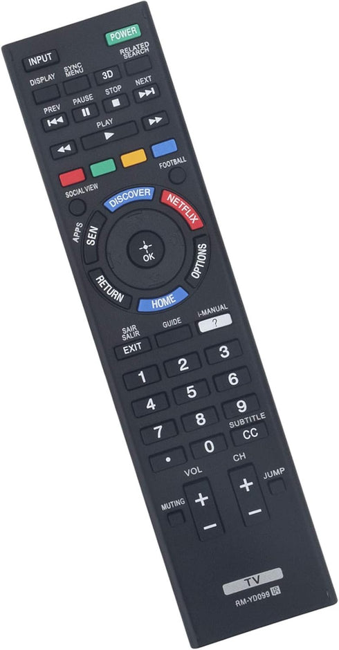 RM-YD099 Replace Remote Control fit for Sony TV KDL-42W805B XBR-49X855B KDL-50W805B KDL-50W807B XBR-55X855B KDL-55W805B KDL-55W950B KDL-60W855B KD...