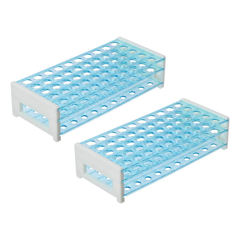 uxcell Detachable Polypropylene Test Tube Holder Rack 50 Hole for 13-16mm Tubes Light Blue 2Pcs...