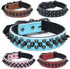 Spiked Studded Dog Collar, Genuine Leather Dog Collar, Adjustable Pet Collars for Small or Medium Pet (L, Pink)...
