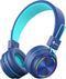 iClever Kids Bluetooth Headphones LED Light Up with Safe Volume, 25H Playtime, Stereo Sound Mic, Bluetooth 5.0, Foldable, On Ear Kids Wireless Hea...