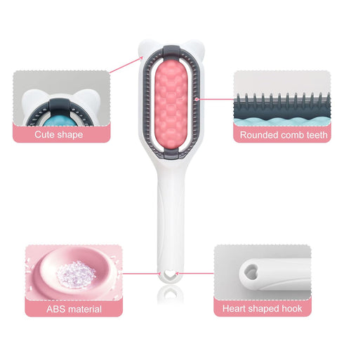 FuninCrea 4 in 1 Universal Pet Knots Remover, Pet Cleaning Hair Removal Comb Portable Multifunctional Pet Hair Knot Remover Reusable Pet Hair Brus...