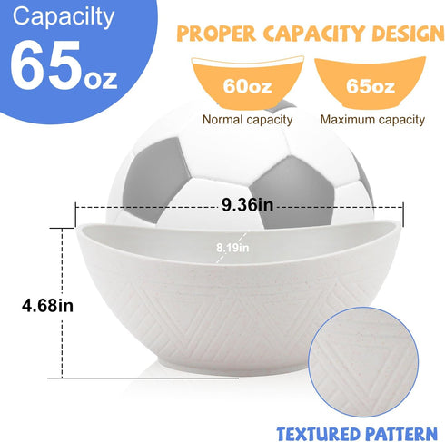Wheat Straw Bowls Set of 2,Unbreakable Salad Bowls,Plastic Bowls Dishwasher & Microwave Bowls,Sturdy and Stackable Kitchen Bowls for Serving,Oatme...