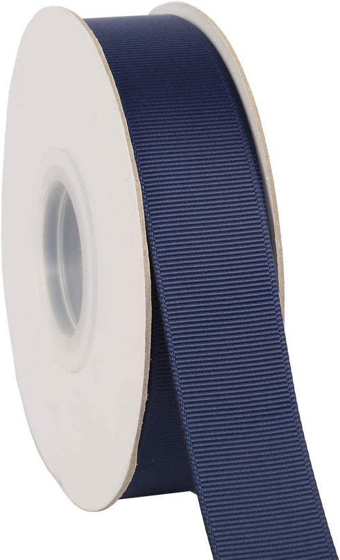 Ribbonitlux 1" Wide Solid Grosgrain Ribbon 25 Yards (370-Navy ?, Set for Gift Wrapping, Party Decor, Sewing Applications, Wedding and Craft...