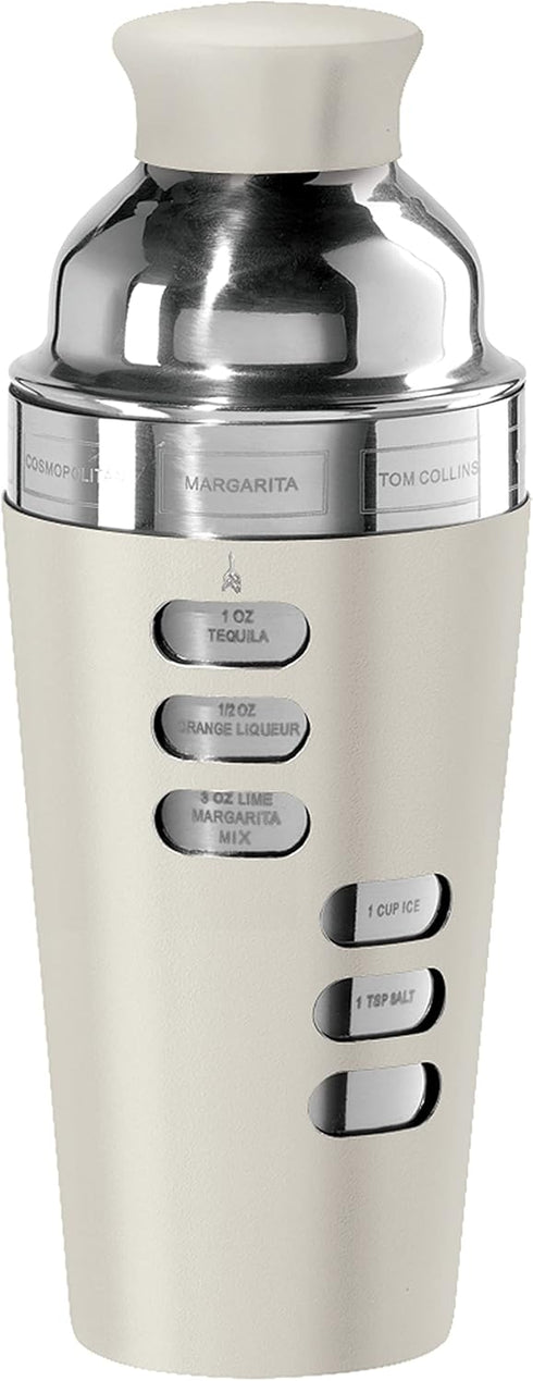 OGGI Dial A Drink Cocktail Shaker-23oz Stainless Steel Shaker, 8 Recipes, Stainless Steel Lid has Built In Strainer, Ideal Cocktail Mixer, Martini...